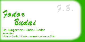 fodor budai business card